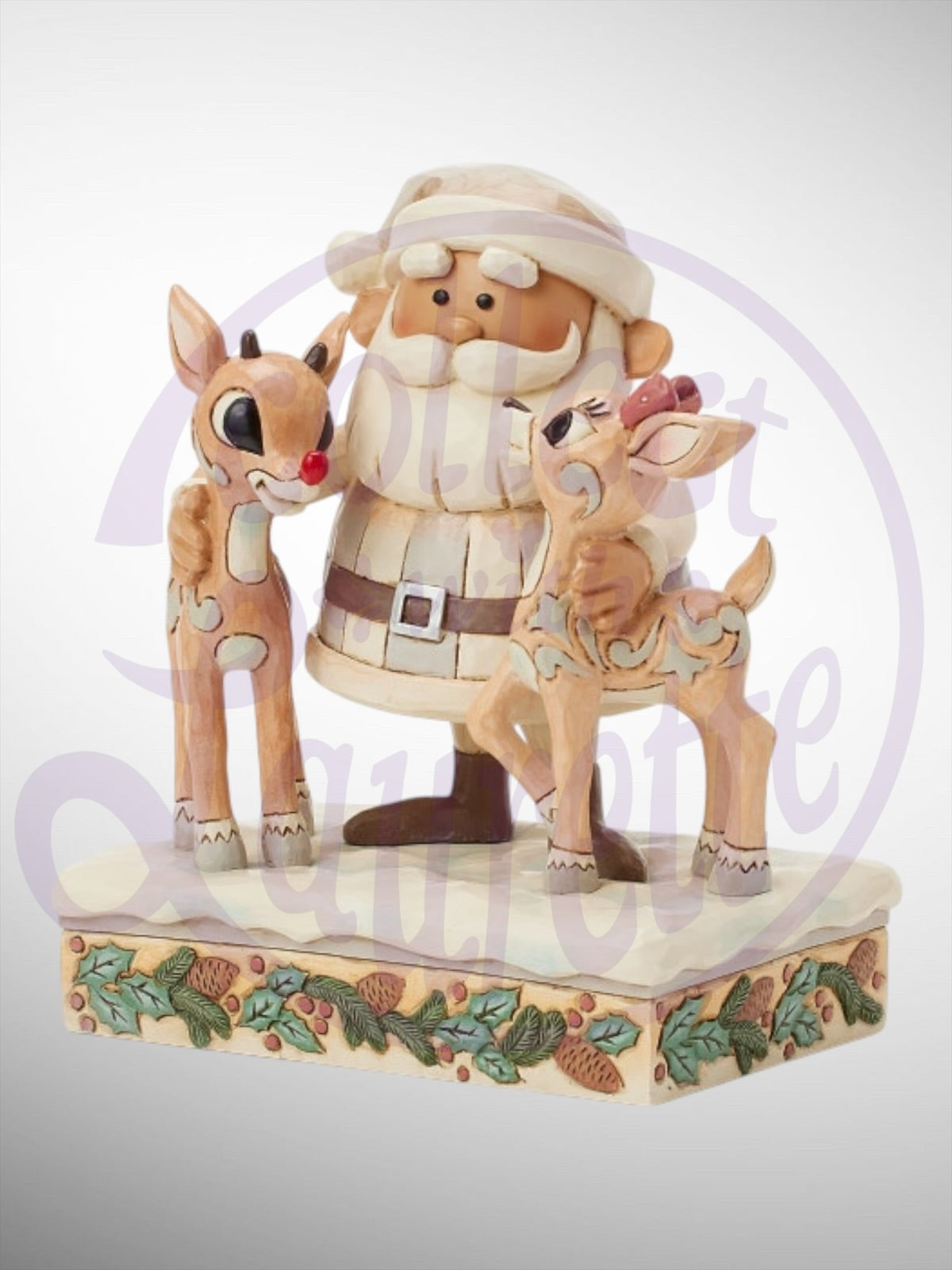 Jim Shore Rudolph Traditions - Woodland Santa with Rudolph and Clarice Figurine